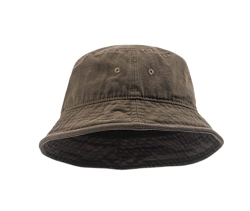 CMUNDLJQ Unisex Washed Bucket Baumwolle Fischerhut, Outdoor Flat Top Cap Anglerhut Sonnenhut zum Wandern Camping Reisen Angeln 2288 (Modern Kaffee) Cover