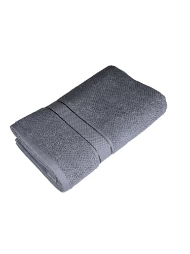 Image of SENSES By Riba Cotton Towels for Bath 550 GSM - Charcoal, 1 Pc | Super Soft, Large Size, Absorbent, Lightweight, Antimicrobial, Low Linting