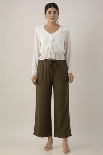 Image of Moirai Super Soft Viscose Rayon Palazzo Pants for Women Relaxed & Regular Fit Solid Palazzo for Women & Girls Casual Ethnic Wear