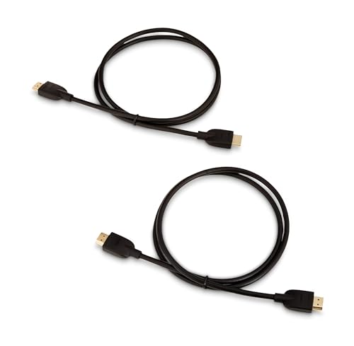 Image of AmazonBasics High-Speed HDMI Cable,3 Feet (Black,2-Pack)-Supports Ethernet,3D,4K video