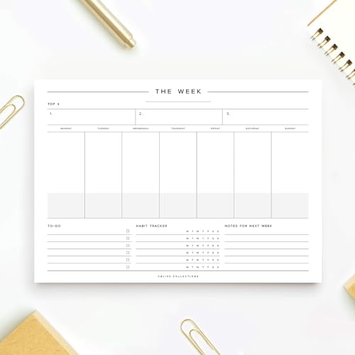 Image of Bliss Collections Weekly Planning Pad, To-Do List Notebook, Undated 8.5x11
