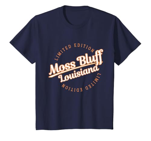 Retro Athletic Moss Bluff LA Apparel T-Shirt, Youth, Navy Blue, Large