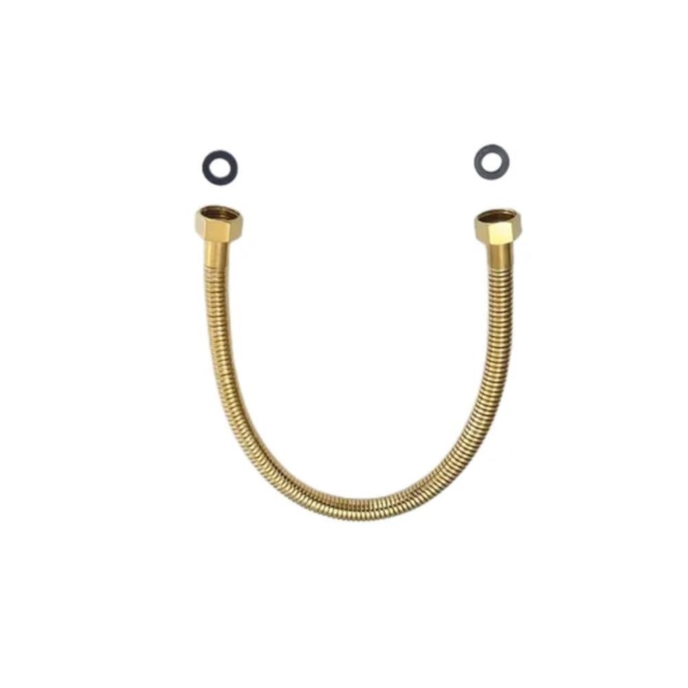 Golden 304 Stainless Steel Pipe, Toilet Water Inlet Pipe 50cm G1/2"X1/2" Rose Gold Toilet Water Inlet Pipe(Bright Gold)