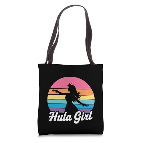 Bolso tote retro hawaiano con chica hula y puesta de sol vintage miniatura 1