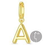 OVRUNS Initial Charm for Women,Letter Bracelet Necklace Charms Alphabet Pendant Charms With Clasp