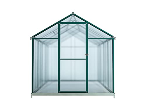 Outgarden Gewächshaus Royal | Hohlkammerplatte 4 mm | 4,4 m² | Aluminium eloxiert | B x T x H: 182 x 243 x 188,3 cm | Mit Dachfenster und Flügeltür | Inkl. Fundament