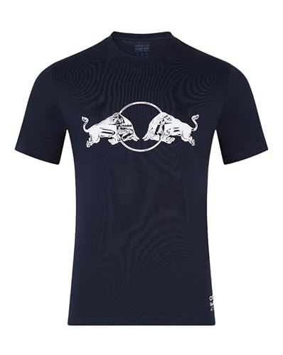 Image of Red Bull Racing F1 Team T-Shirt, Bulls Logo Graphic Design, Night Sky Blue (UK, Alpha, XL, Regular, Regular, Navy)