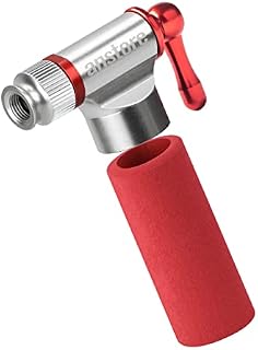 Anstore CO2 Inflator Head Quick & Easy - Compatible with Presta & Schrader Valve - Bicycle Tyre Pump for Road Mountain Bikes - Insulated Sleeve - No CO2 Cartridges Included