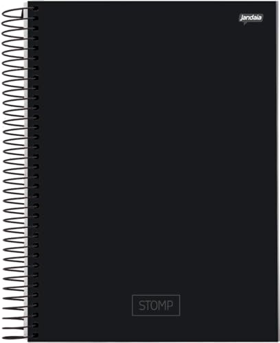 Jandaia - Caderno Espiral Univ CD 1 matéria 96fls Stomp Preto
