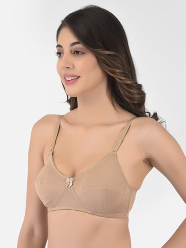 Image of Softline Women's Cotton Blend Wire-Free Non-Padded Cut & Sew | Full Coverage Bra Combo | Comfortable & Supportive Everyday Wear (Pack of 2)