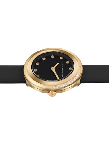 Image of French Connection Sunray Black Round Dial with Black Leather Strap Watch for Womens - FCO1BBL