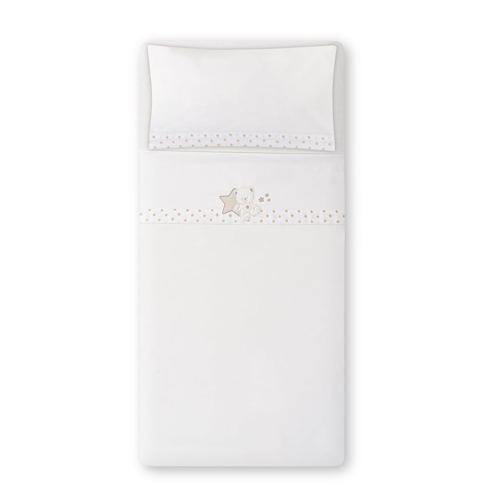 Danielstore Sábanas Cuna 60x120 Bebé – Juego Completo 3 Piezas 100% Algodón Transpirable – Bajera Ajustable + Encimera + Funda Almohada – Ropa de Cama Suave – Incluye Chupetero