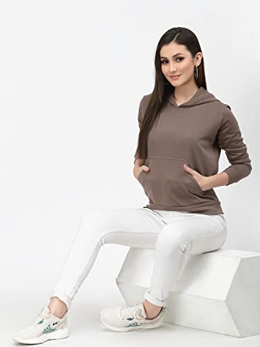 Image of UZARUS Women's Cotton Fleece Stylish Sweatshirt Hoodie