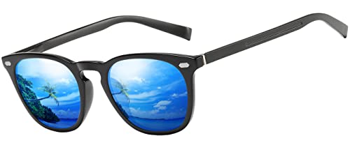 Tolumo Gafas De Sol Polarizadas Retro Para Hombres Y Mujeres, Patas De Metal Al-Mg Tr90, Marco Ultraligero Uv400 Para Conducir, Golf, Pesca, Marco Negro, Lente Azul Tolumo Gafas De Sol Polarizadas Retro Para Hombres Y Mujeres, Patas De Metal Al-Mg Tr90, Marco Ultraligero Uv400 Para Conducir, Golf, Pesca, Marco Negro, Lente Azul