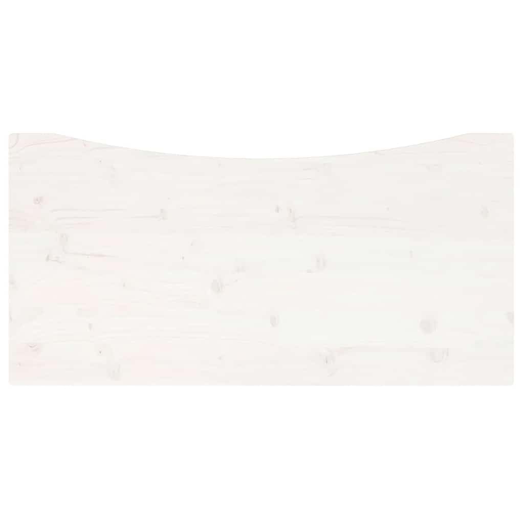 Hothingwell Vassoio da scrivania in pino massiccio bianco, 100 x 50 x 2,5