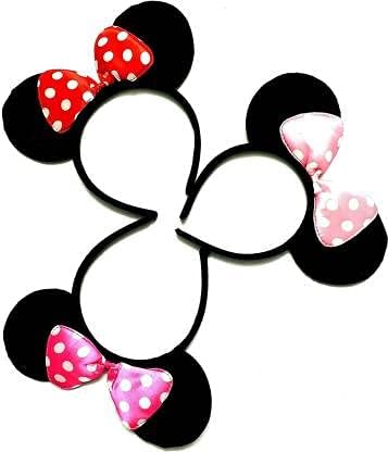 3PCS Minnie Mouse Ear Bows Headbands/Hairband Hair Band Accessories Minnie Hairband for Girls