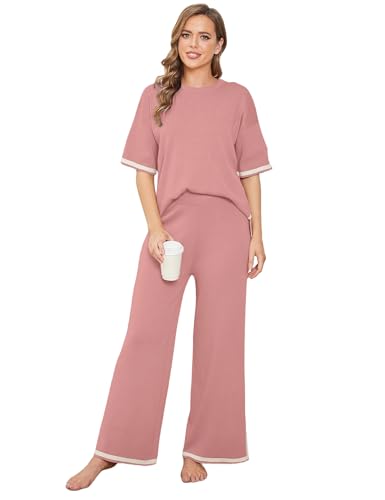 Image of TIGMA Women Casual Summer co ords Set Track Suit Oversized Top Baggy Pant,Top and Pajama Set