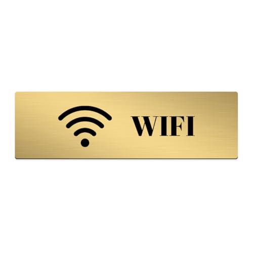 Image of Brushed Silver PVC Office Sign with Double-Sided Tape | Durable 10x3 Inch Signage for Clinics, Malls, Gyms & Hospitals - Available in Silver & Gold (Brushed Gold, WiFi)