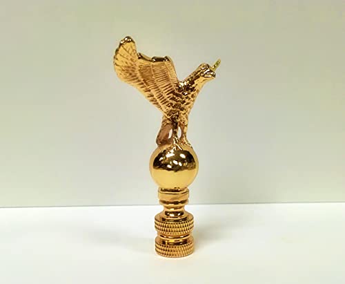 Image of Lamp Finial-EAGLE ON ORB-Polished Brass Finish, Highly detailed metal casting