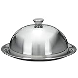 ultimatesalestore Stainless Steel Restaurant Cloche Serving Dish Food Cover Dome With Plate