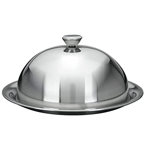 ultimatesalestore Stainless Steel Restaurant Cloche Serving Dish Food Cover Dome With Plate