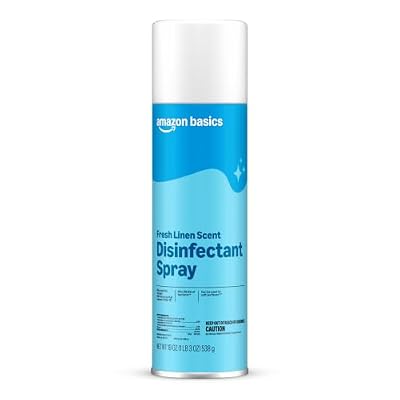 Amazon Basics Disinfectant Spray, Fresh Linen Scent, Kills 99.9% of Bacteria, 19 oz, Pack of 1
