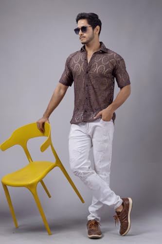 Image of Wear a net Shirt Over a Contrasting t-Shirt or Tank top for a Stylish Layered Look.