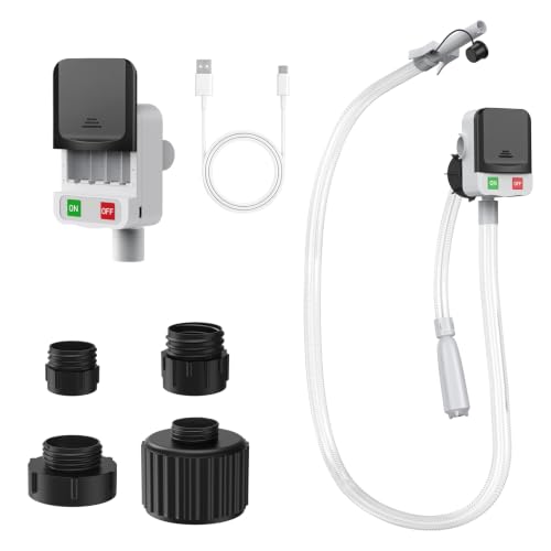 Automatic Fuel Transfer Pump 3.2 Gallon per Min includes 51 Fuel Transfer Hose & 4 Can Adapters Battery or USB Powered Portable Auto Shut-off Transfer Pump for Oil Diesel Gasoline Kerosene
