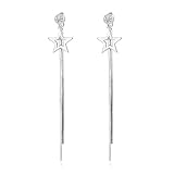 Wiftms - Pendientes colgantes de plata 925 para mujer y novia, color plateado