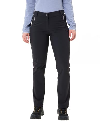 VAUDE Wanderhose Damen Farley Stretch III - Wasserabweisende Damen Trekkinghose, Bequeme Stretch-Wanderhose – strapazierfähig & schnelltrocknend - Black, 38