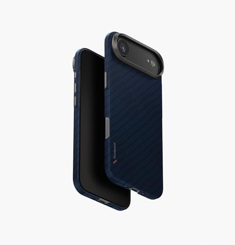 Coque iPhone Air Kevlar UNIQ KEVA protection fine rigide Aramide bleu transe