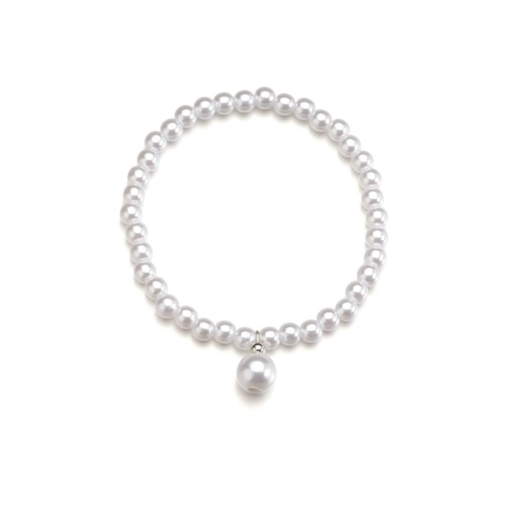 Boho Perline Bianche Ciondola Bracciale di Perle con Perline Catena per Piedi Cavigliera Elasticizzata Gioielli da Spiaggia Estivi per Le Donne