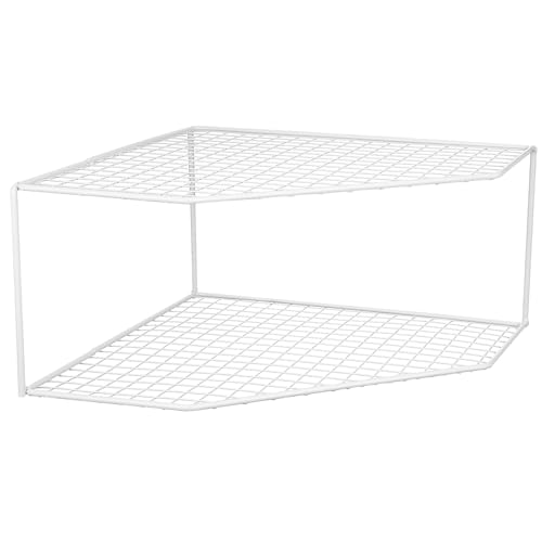 jojofuny Organizador de Cocina de Hierro Blanco, Estante para Ollas y Sartenes de Dos Capas, Diseño Multipropósito y Portátil para Almacenamiento bajo Fregadero