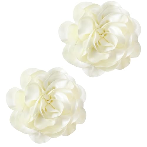 JOOTUEPO 2 pièce de broche de fleurs de roses, Fleur Pince Cheveux, grande broche de mousseline, pince à cheveux, faite à la main, appropriée pour Femmes...