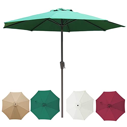 CLSDRZC Parasol de jardín, Mercado con manivela - Paraguas del Mercado de Mesa al Aire Libre de 9 pies/10 pies, ventilación de protección Solar sin Sunshade de Base para terraza, balcón, Patio