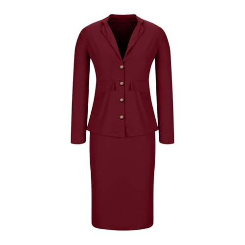 ZEFOTIM Pant/Skirt Suits for Women Dressy Wedding Blazer Solid Color Short/Long Sleeve 2 Piece Jackets3