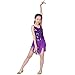 Hotfiary Girls Sequins Tassel Dress Kids Latin Dance Sleeveless Fringe Flapper Dress Jazz Samba Rumba Dancewear for 5-14 Y