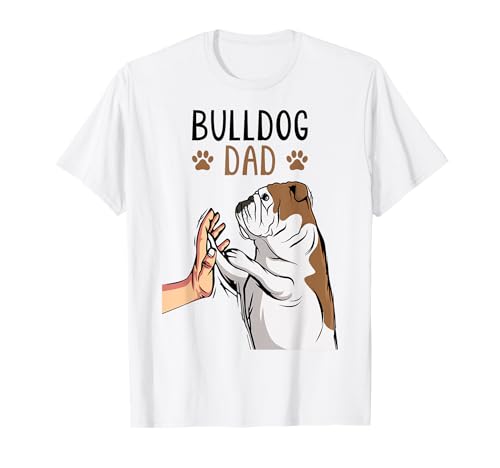 Bulldog Dad Funny Bulldog inglese proprietario di cani da uomo Maglietta