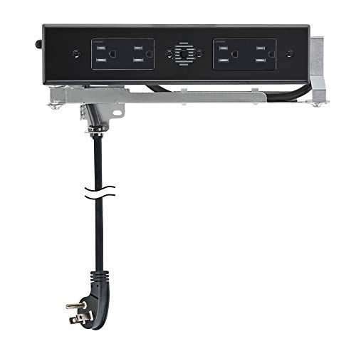 Docking Drawer Blade Duo in-Drawer Outlet, Integrated Safety Shutoff, (4) 15 amp AC, Black