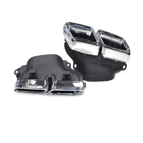 に適合する Sクラス W222 AMG S63 2014-2016 S65 2018-2020 排気管アップグレード ステンレススチール ブラック マフラー ノズルチップ 車用マフラーカッター(SiIver S63 14-16)