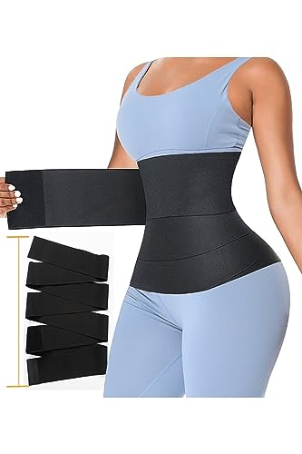 Tummy Wrap Waist Trainer Inceltici Şekillendirici Sarma Bel Korsesi Siyah