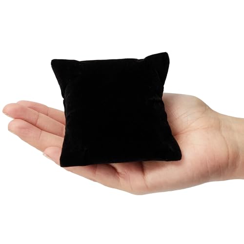 Juvale 12-Pack Bracelet Pillow Display, Velvet Jewellery Display Pillow, Black, 7.6 x 7.6 cm