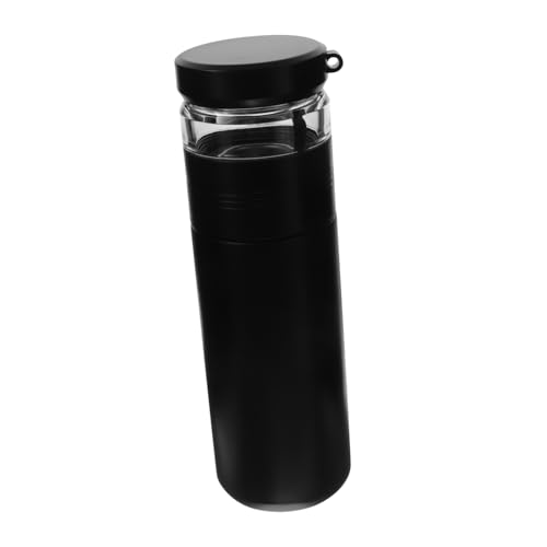 STOBAZA Tea Cup Lid Separation Insulated Mug for Tea Mugs Cup Holder Friendly 500ml Black Stainless Steel Tea Mug