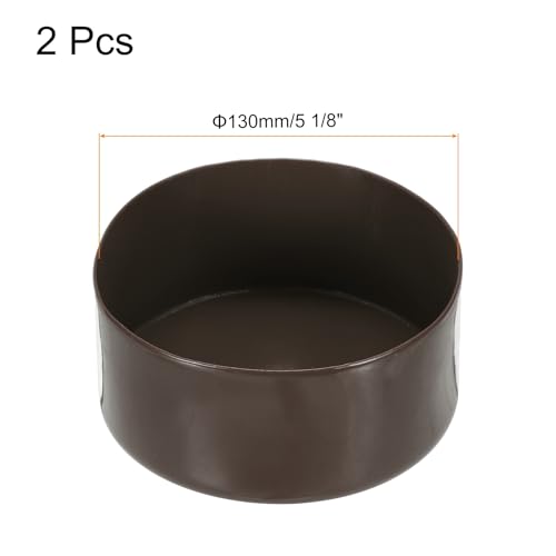 Image of uxcell 2pcs Rubber End Caps 130mm(5 1 /8 Inch) ID x 80mm(3 1 /8 Inch) H Vinyl Round Tube Bolt Cap Cover Screw Thread Protectors Brown