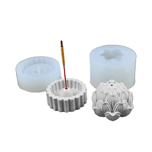2Pcs Handmade Lotus Stick Incense Burner Holder Silicone Molds Incense Trays