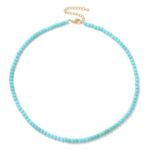 Crystal Necklaces for Women 4mm Handmade Natural Stone Choker Beaded Necklace Healing Crystal Necklace Gemstone Necklace Crystal Bead Necklace for Women