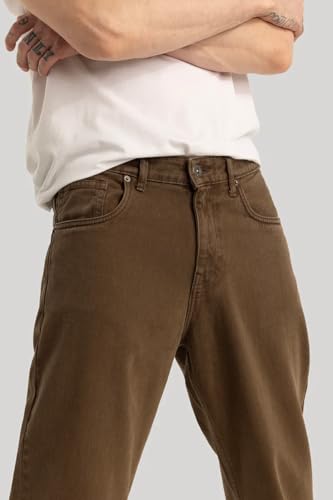 Image of Men Mom Fit High Waist Denim Jeans | Relaxed Fit Straight Leg Casual Denim Pants | Stylish Street Style & Office Wear