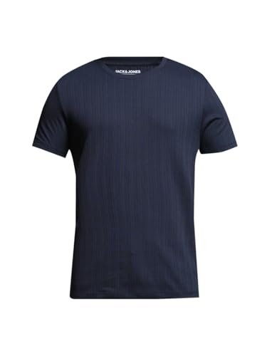 Image of JACK & JONES Men Solid Round Neck Cotton Slim Fit T-Shirt