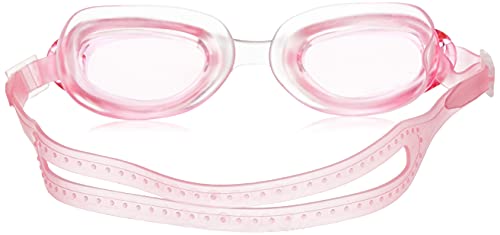 Image of I-SWIM LADIES COSTUME IS-102 ROYAL /WHITE LINES SIZE XL WITH GOGGLES SILICON JOINTLESS WITH BOX PINK