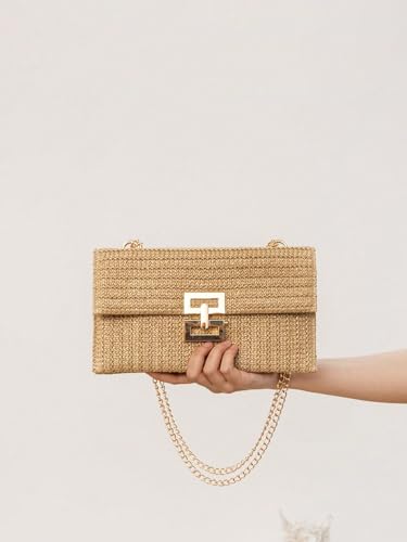 Verdusa Women's Straw Shoulder Bags Woven Clutch Purse Summer Beach Handbags3